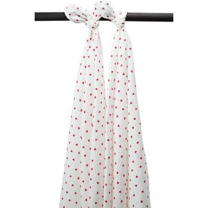 hydofiele doek met hartjes print 120x120 cm (set van 2)