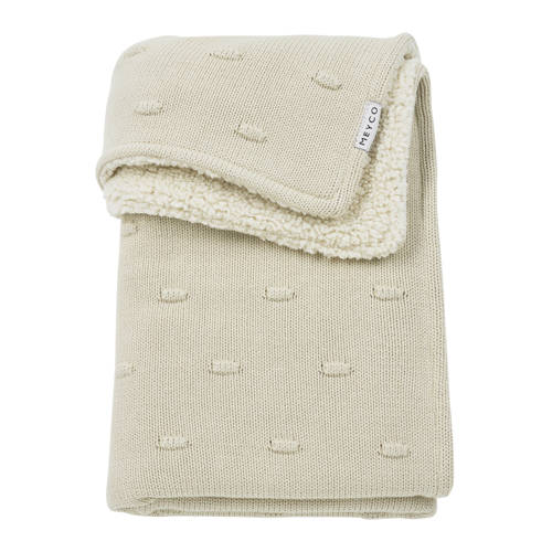 Meyco reversible ledikantdeken Knots met teddy beige afbeelding