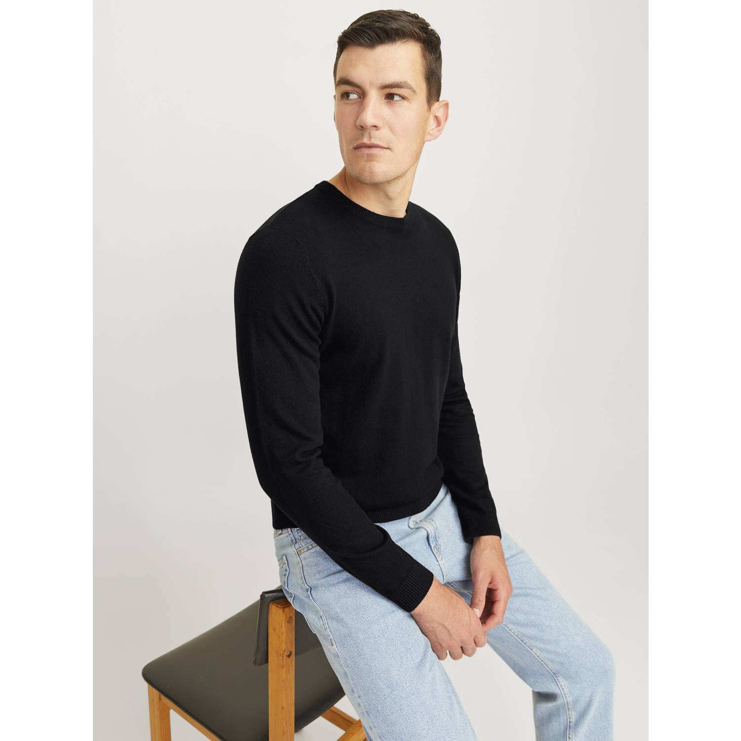 JJ REBEL pullover JREBCALLUM zwart
