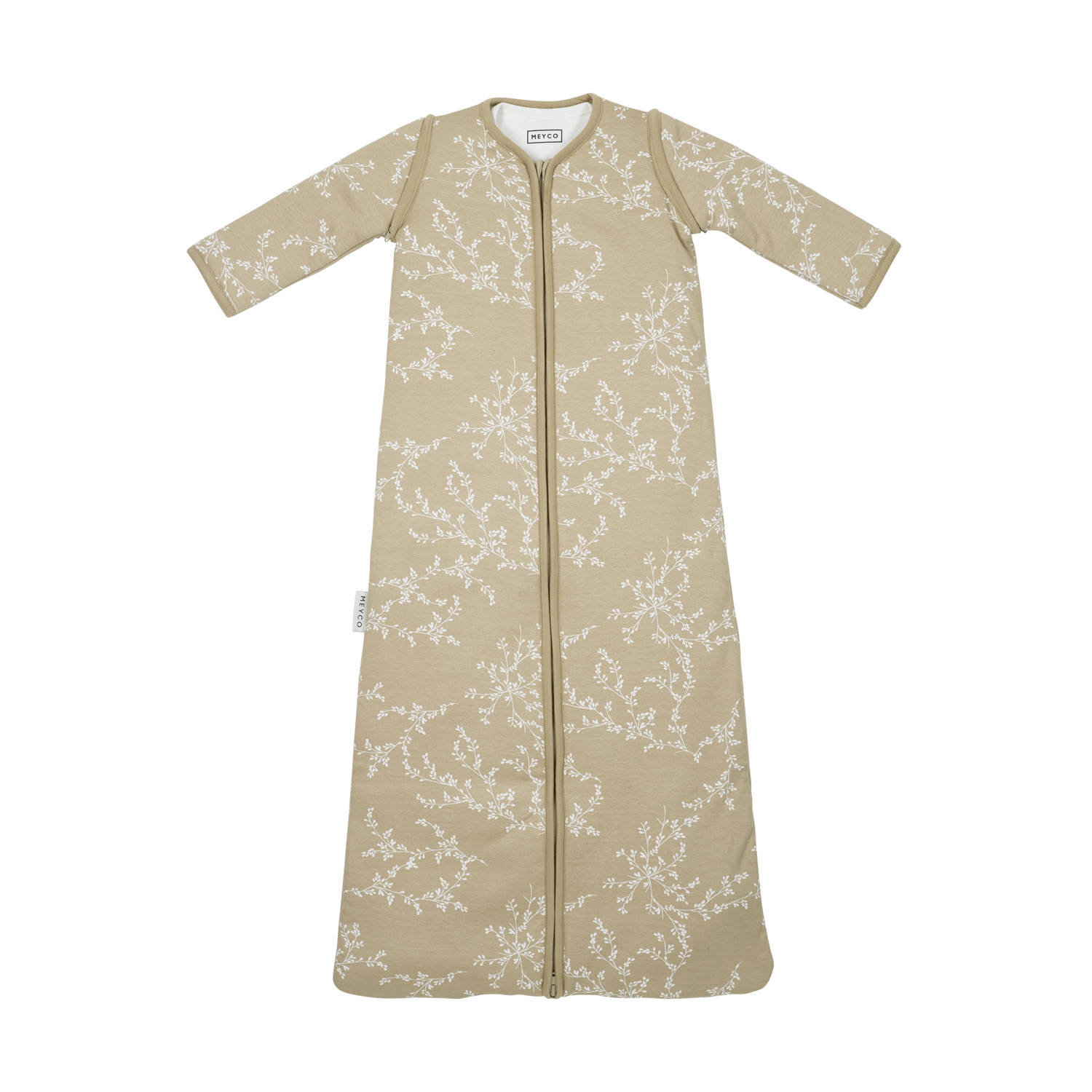 Meyco 4-seizoenen slaapzak Branches beige wit