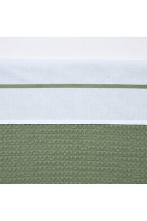 wieglaken met bies wit/groen