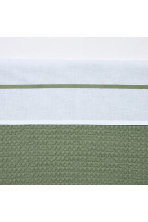 wieglaken met bies wit/groen