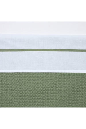 wieglaken met bies wit/groen