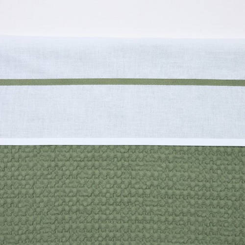 Meyco wieglaken met bies wit/groen afbeelding