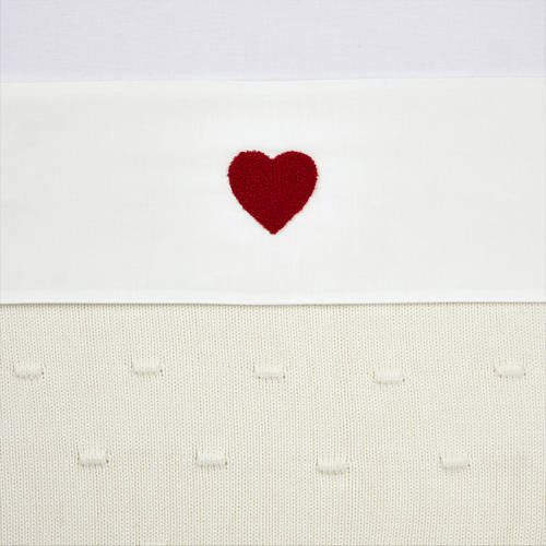 Meyco wieglaken Sweet Heart wit/rood afbeelding