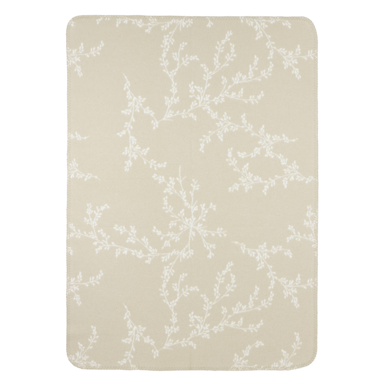 Meyco reversible wiegdeken Branches beige wit