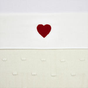 ledikantlaken Sweet Heart wit/rood