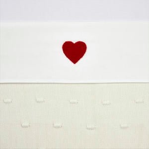 ledikantlaken Sweet Heart wit/rood