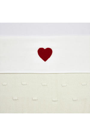 ledikantlaken Sweet Heart wit/rood
