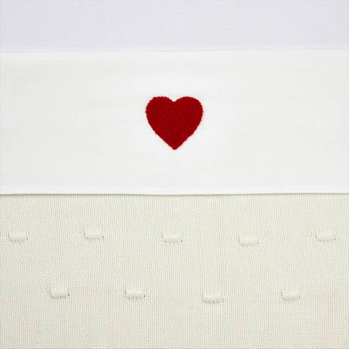 Meyco ledikantlaken Sweet Heart wit/rood afbeelding