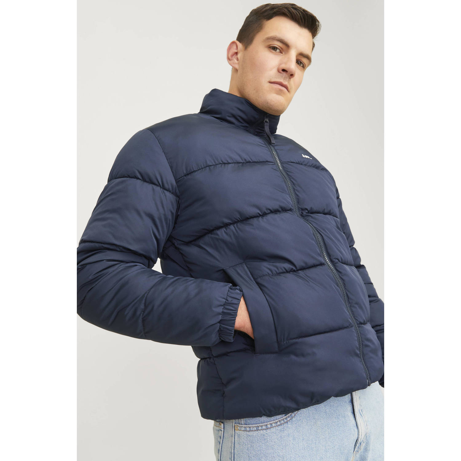 JJ REBEL gewatteerde jas JREBREBEL donkerblauw