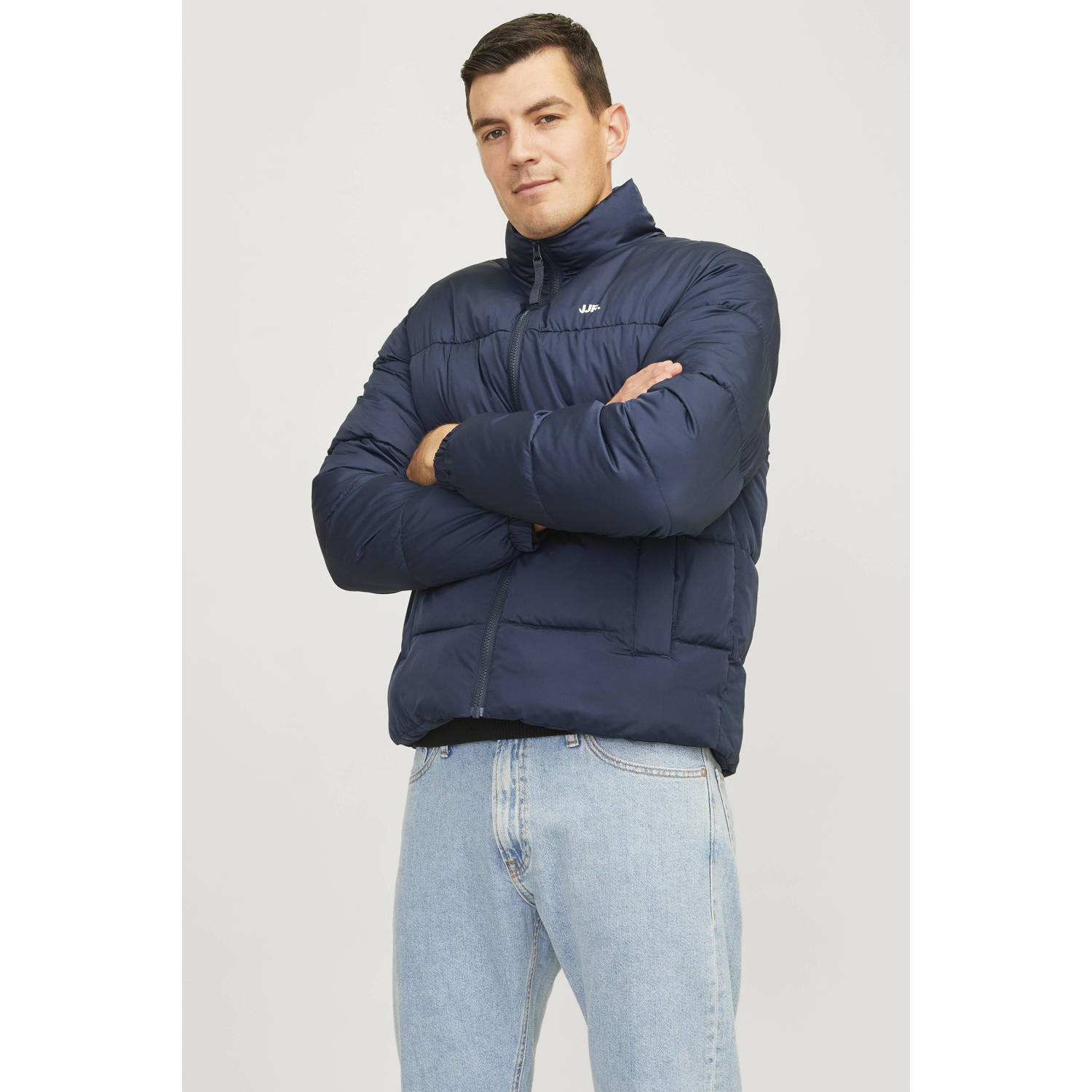 JJ REBEL gewatteerde jas JREBREBEL donkerblauw