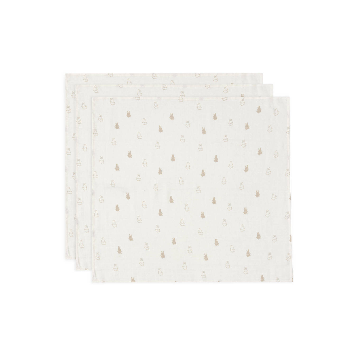 Jollein hydrofiele doek small Happy Miffy Nougat set van 3
