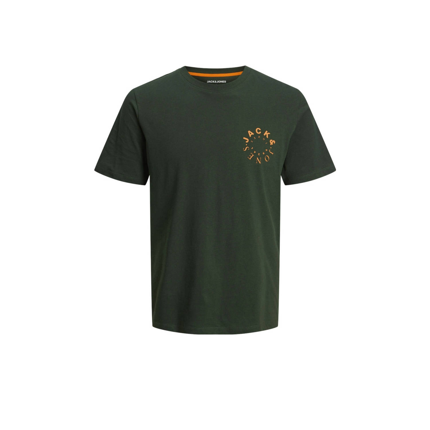 JACK & JONES PLUS SIZE T-shirt JJWARRIOR Plus Size met printopdruk donkergroen