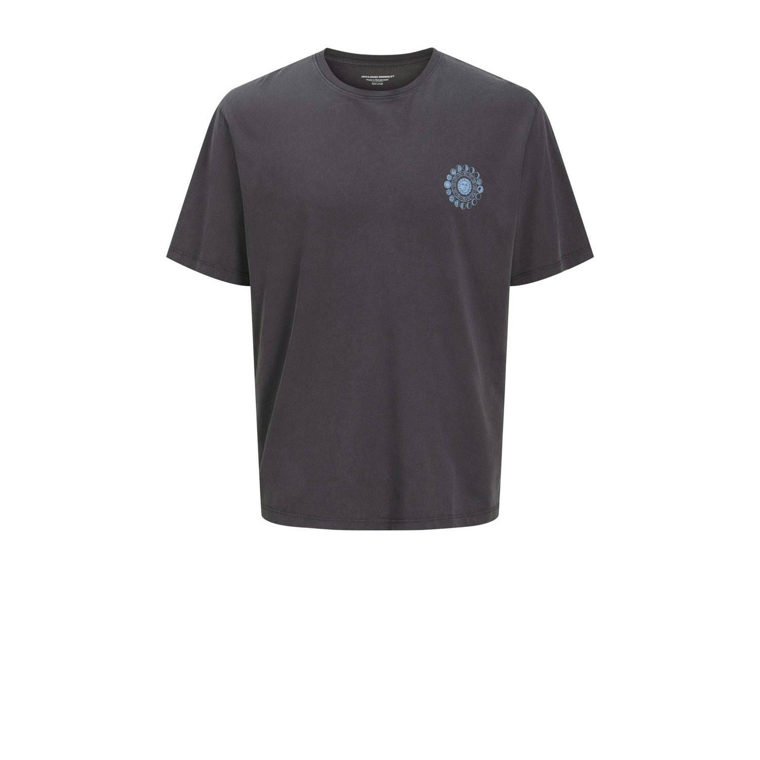 JACK & JONES ORIGINALS T-shirt JORBRADLEY met backprint grijs