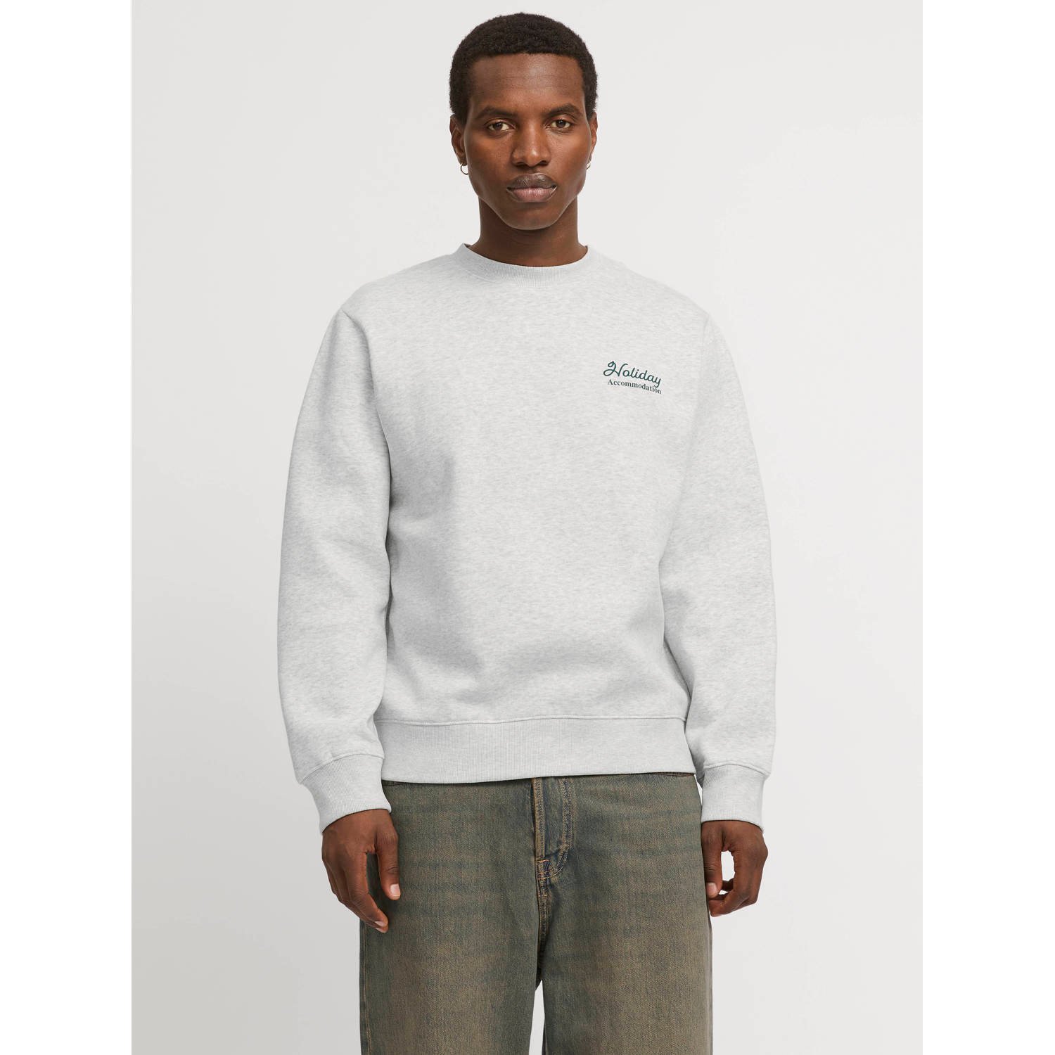 JACK & JONES ORIGINALS sweater lichtgrijs