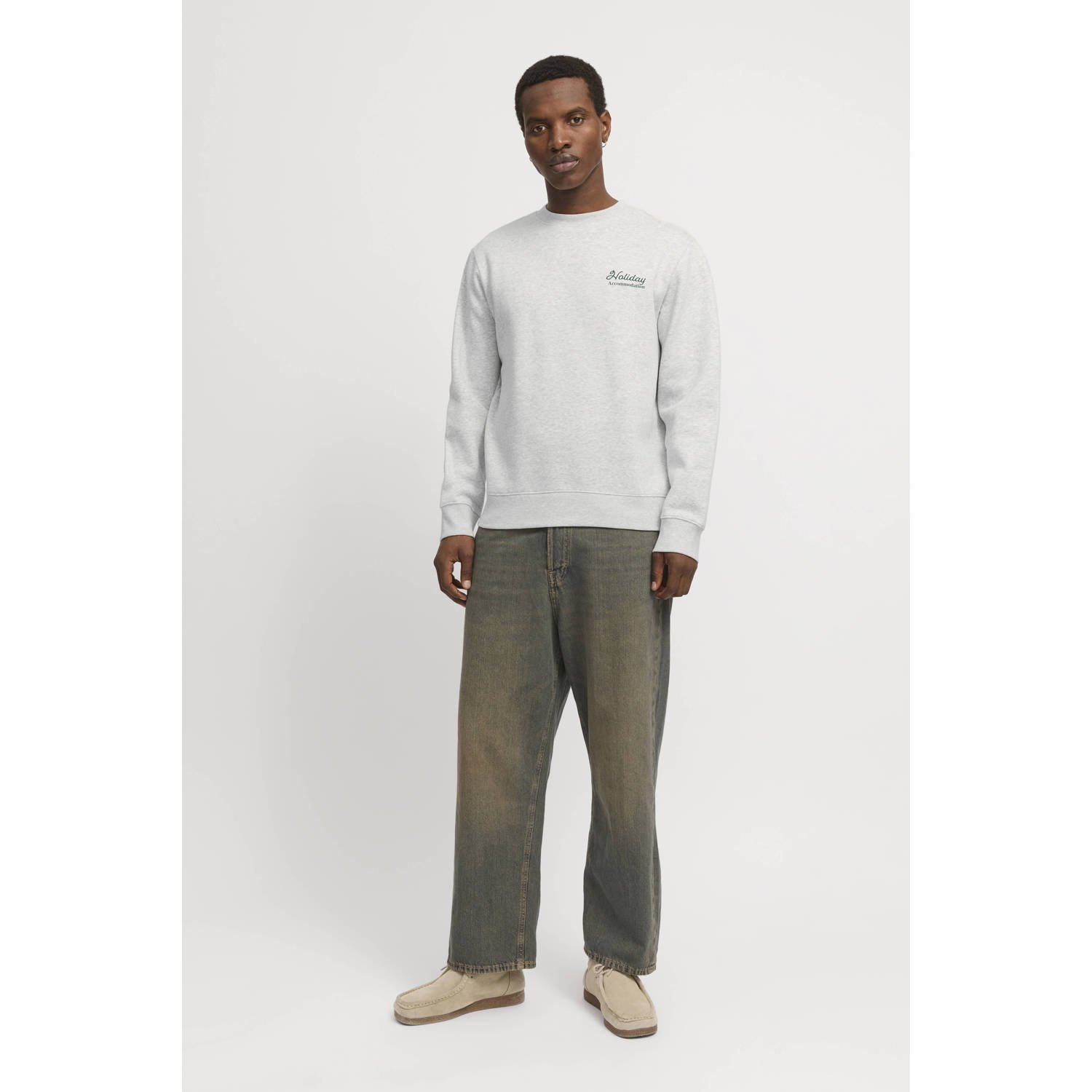 JACK & JONES ORIGINALS sweater lichtgrijs