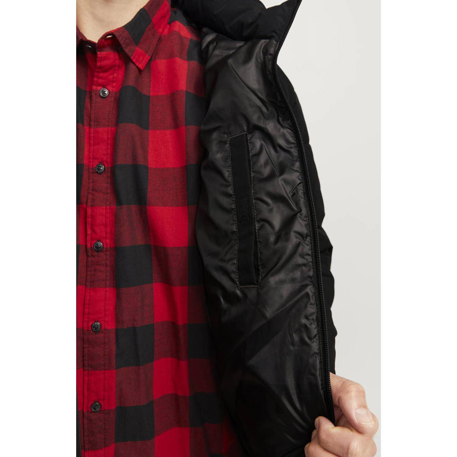 JACK & JONES PLUS SIZE gewatteerde jas JJEOTTO Plus Size zwart