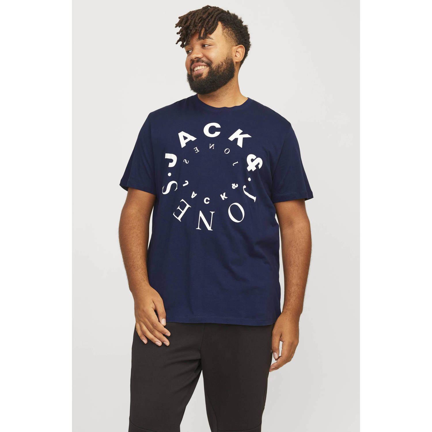 JACK & JONES PLUS SIZE T-shirt (set van 3) JJWARRIOR Plus Size met printopdruk