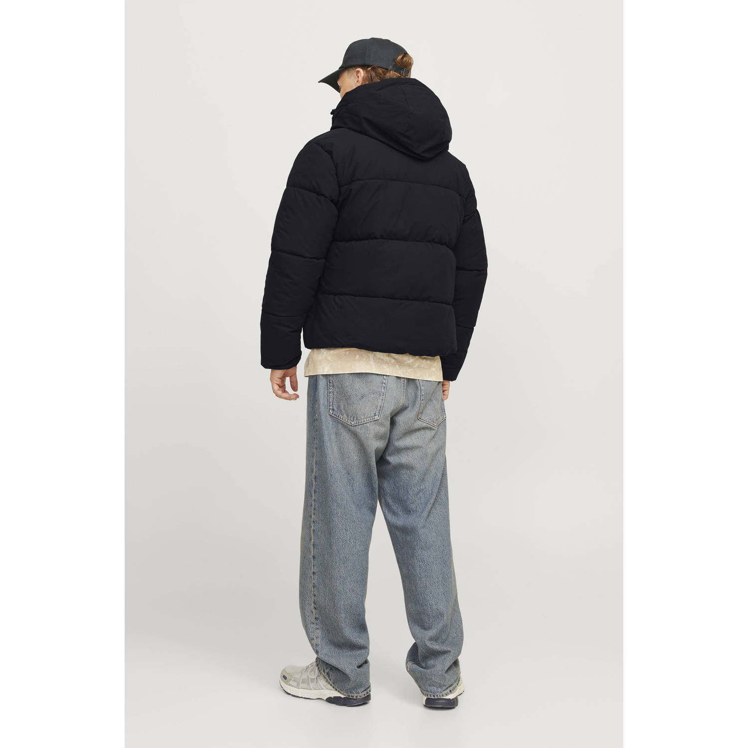 JACK & JONES ORIGINALS gewatteerde jas JORVESTERBRO zwart