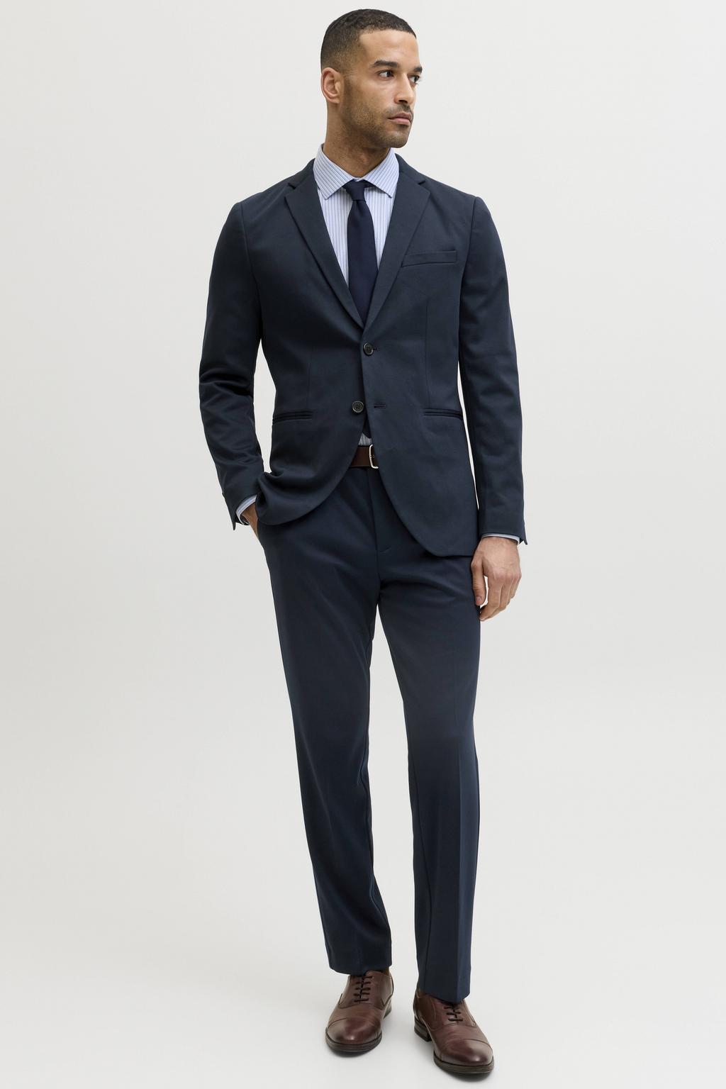 JACK & JONES PREMIUM slim fit pantalon JPRJAXON donkerblauw
