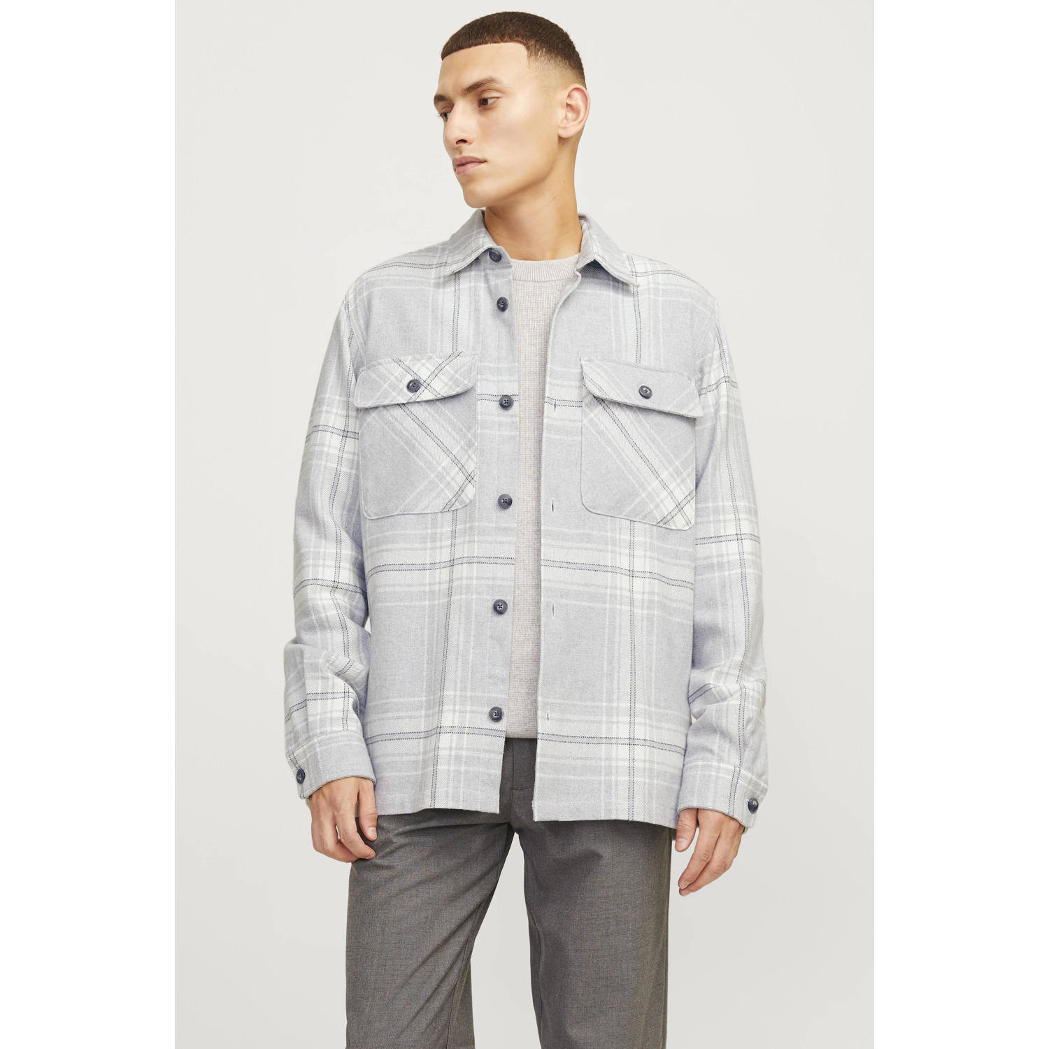 Jack & Jones Overhemd met lange mouwen JPRRAYMOND MELANGE CHECK LS OVERSHIRT SN