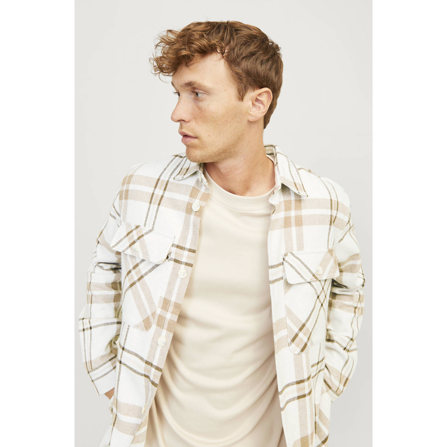 Jack & Jones Overhemd met lange mouwen JPRRAYMOND MELANGE CHECK LS OVERSHIRT SN