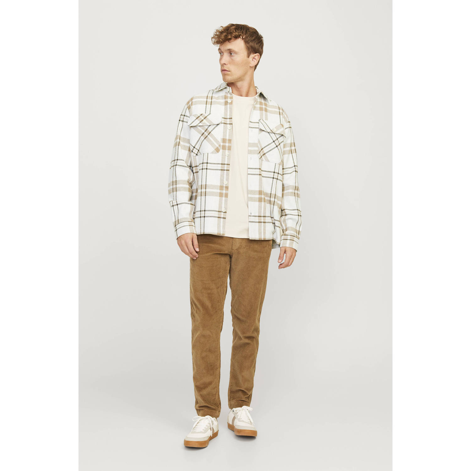 JACK & JONES PREMIUM geruit regular fit overshirt JPRRAYMOND