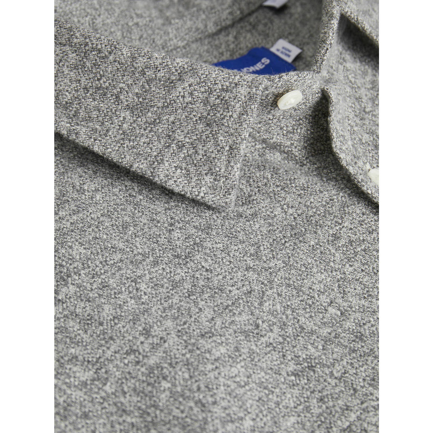 JACK & JONES ORIGINALS gemêleerd regular fit overhemd JORJAMES GRINDLE grijs