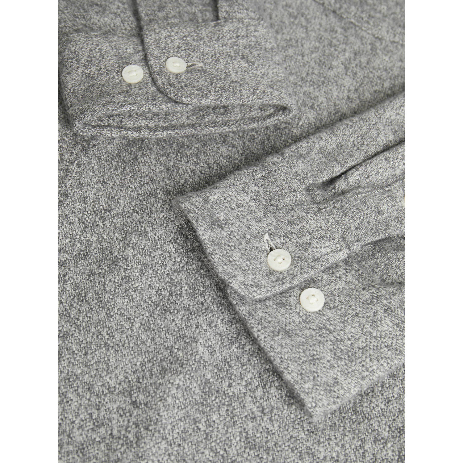 JACK & JONES ORIGINALS gemêleerd regular fit overhemd JORJAMES GRINDLE grijs