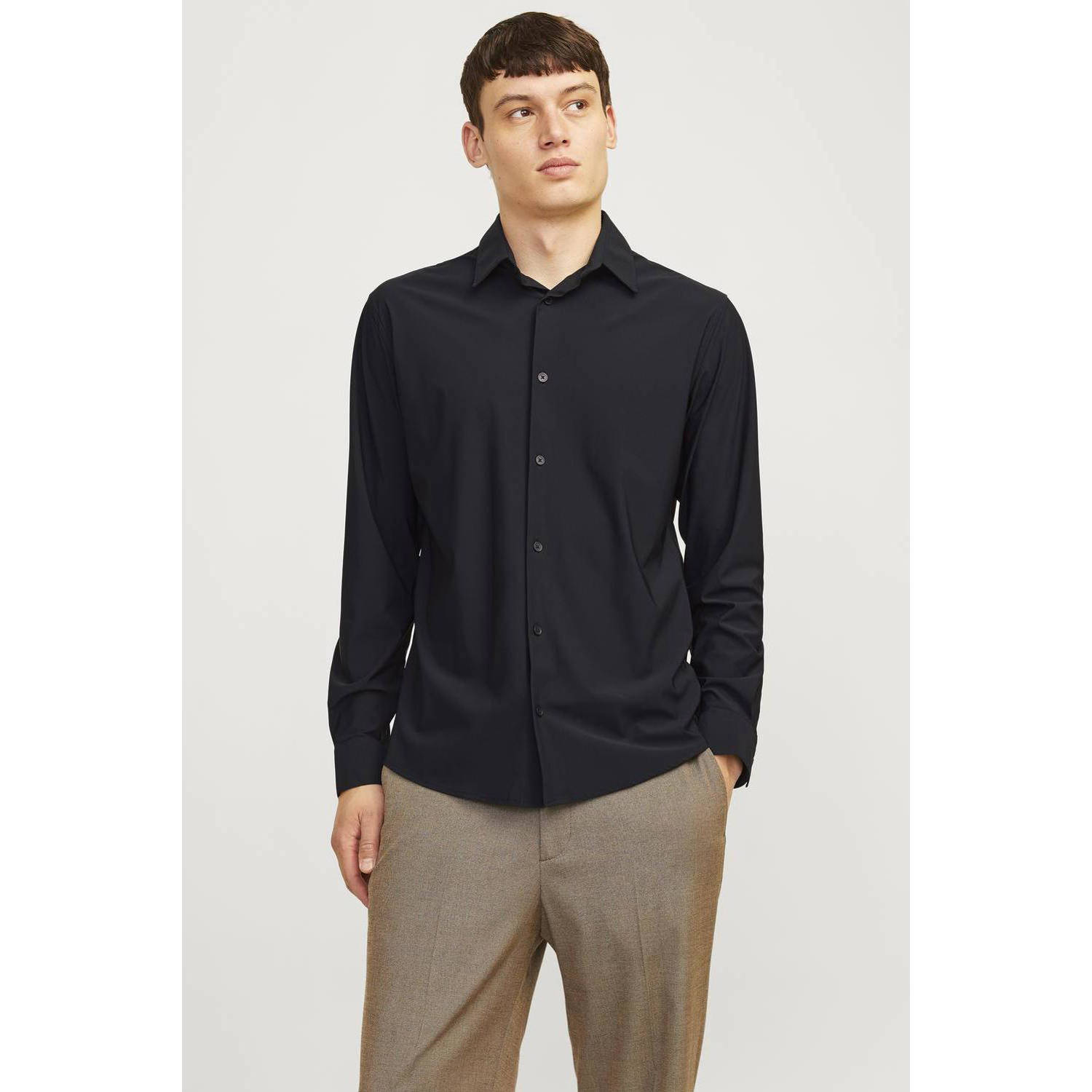 JACK & JONES PREMIUM slim fit overhemd JPRBLAACTIVE zwart