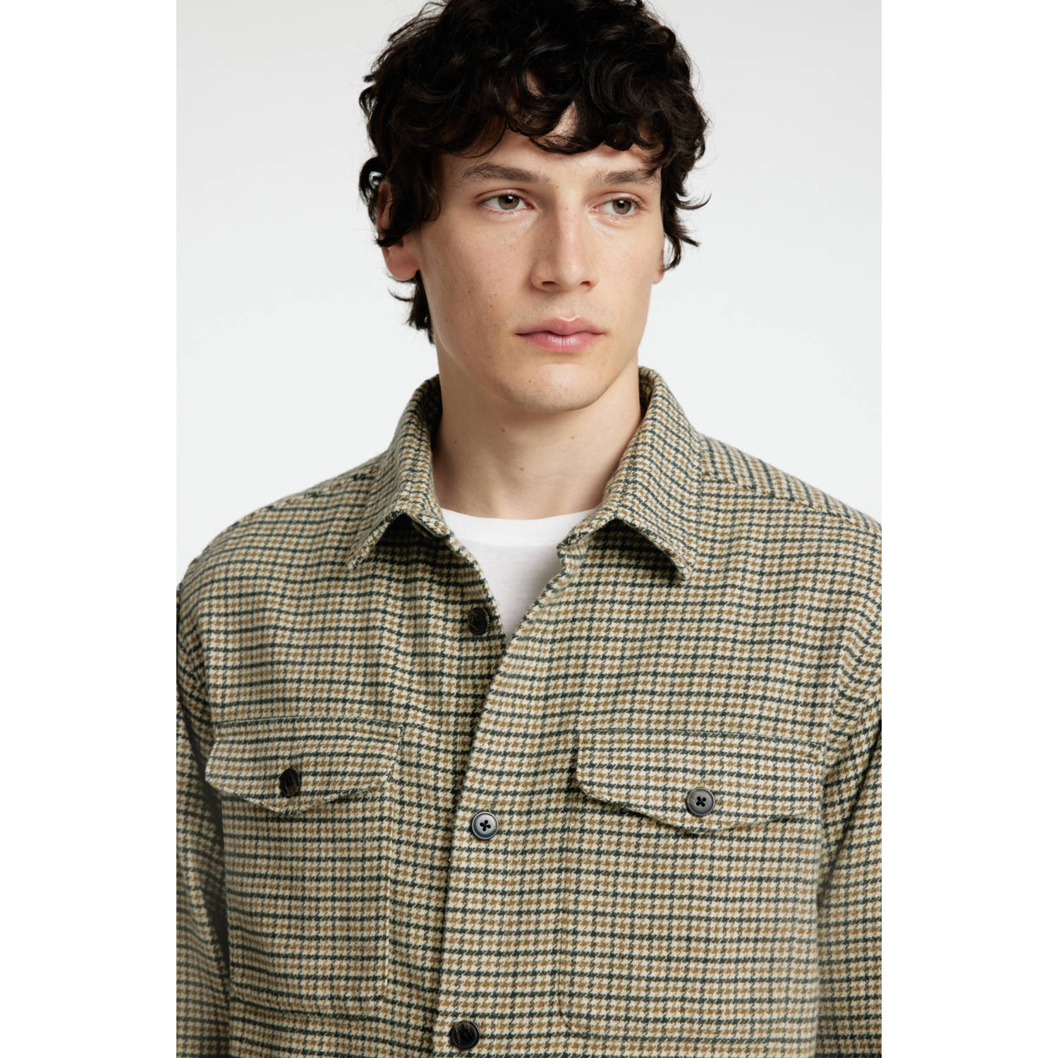 SELECTED HOMME oversized overshirt groen
