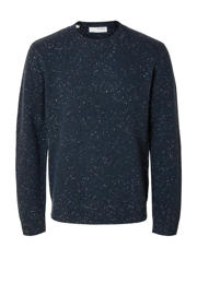 thumbnail: Selected wol gebreide trui SLHNEIL donkerblauw
