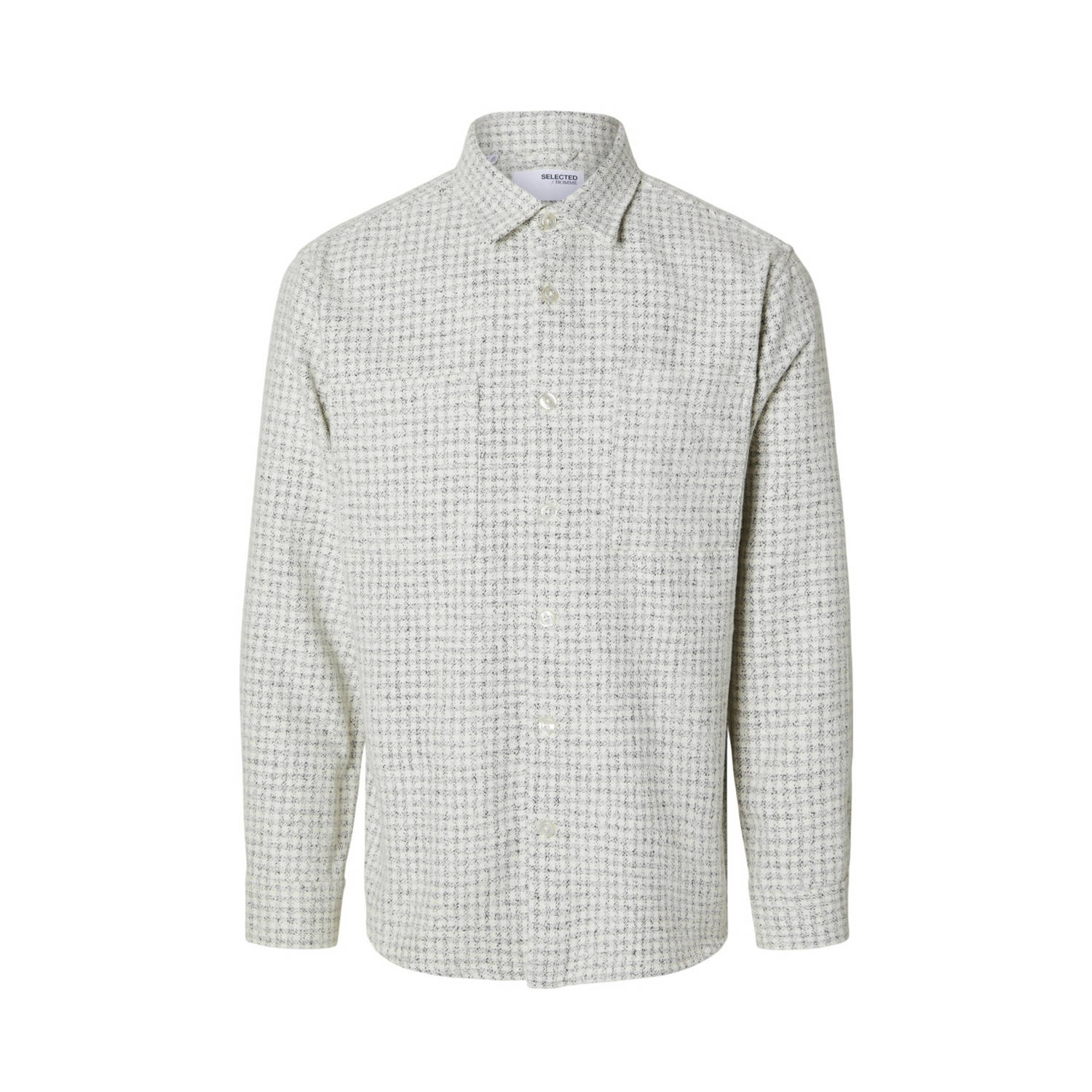 SELECTED HOMME regular fit overhemd SLH-TWILL met all over print ecru