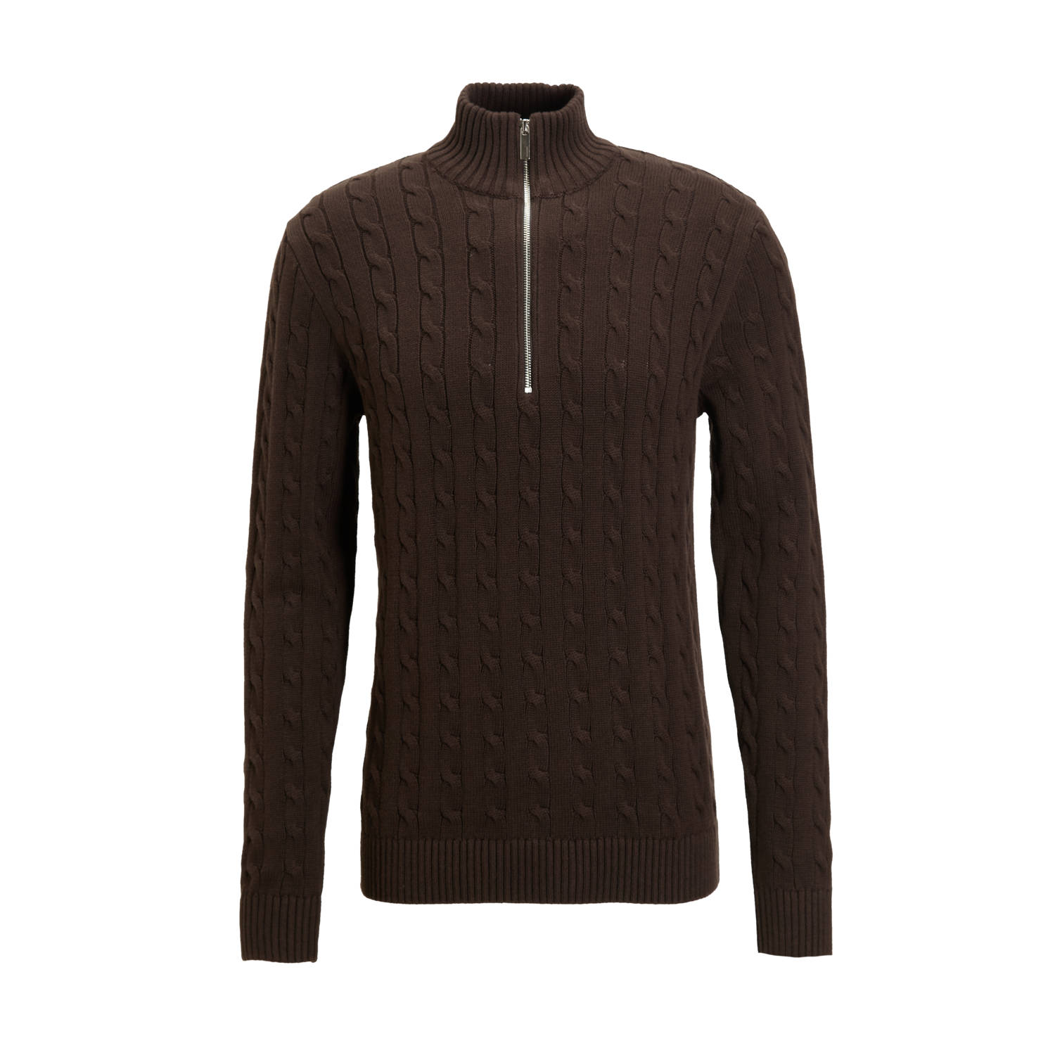 SELECTED HOMME gebreide trui donkerbruin