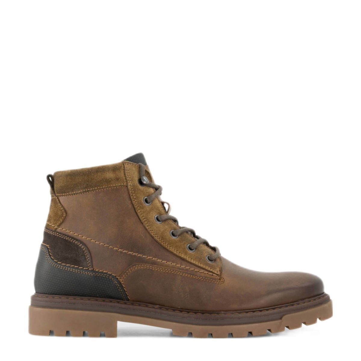 Landrover leren veterboots bruin wehkamp