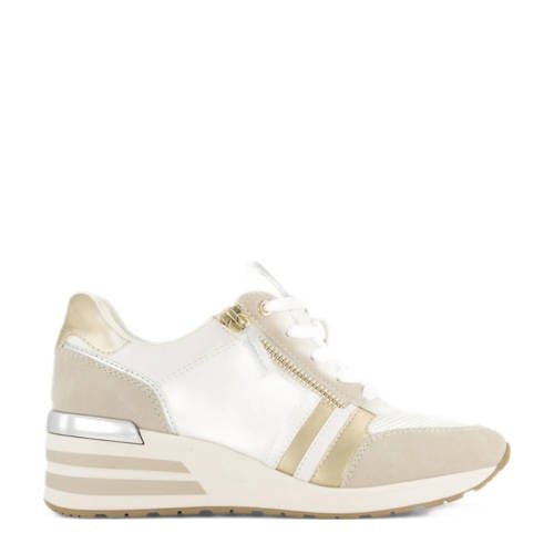Graceland sneakers met sleehak wit/beige afbeelding