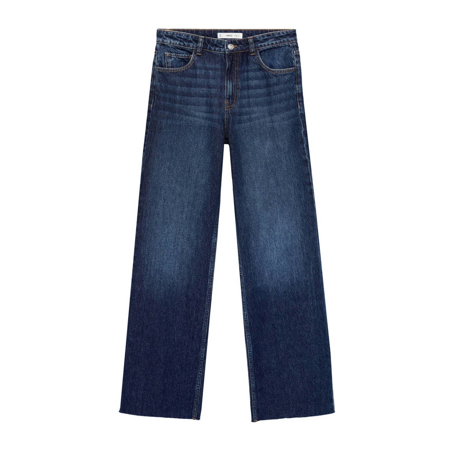 Mango high waist wide leg jeans dark blue denim