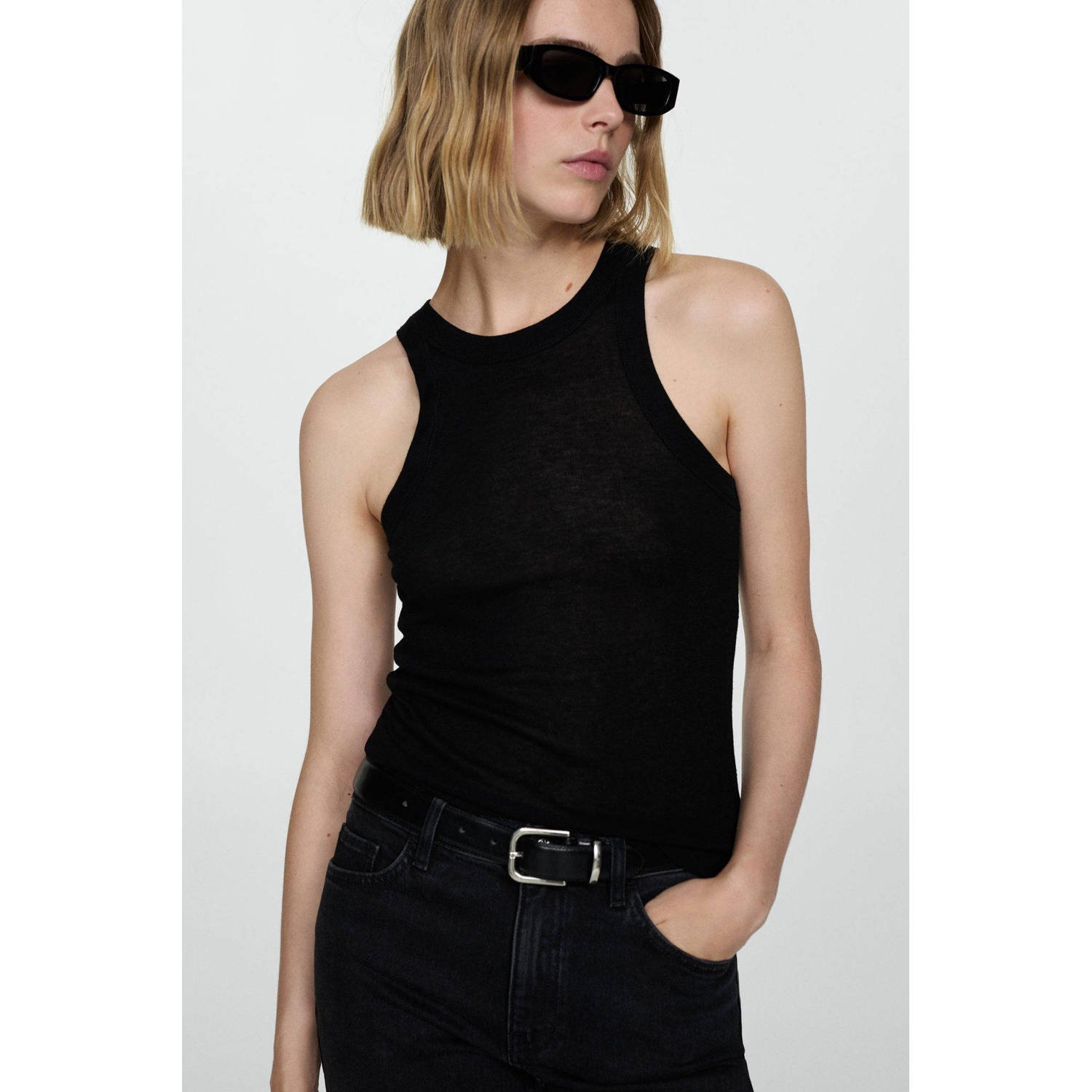 Mango flared jeans black denim
