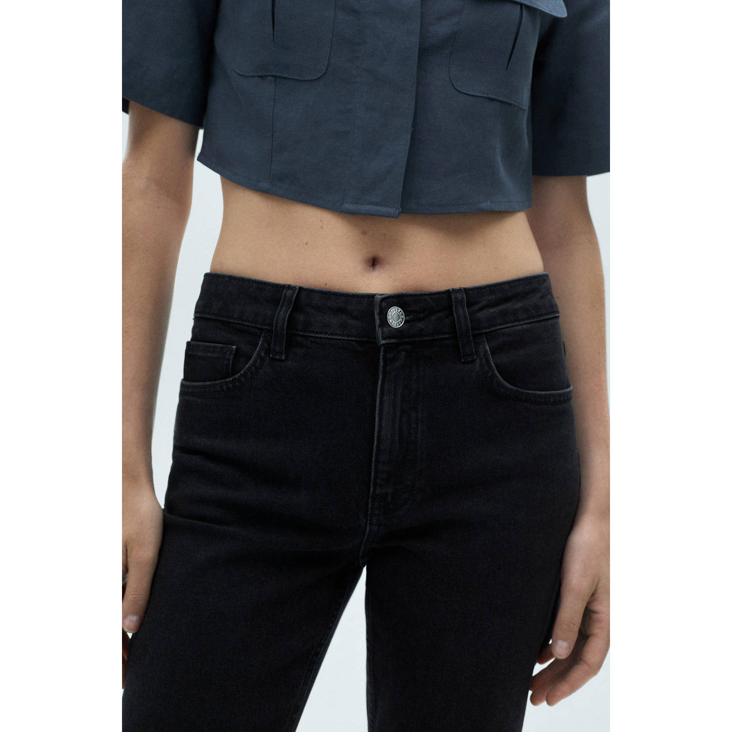Mango flared jeans black denim