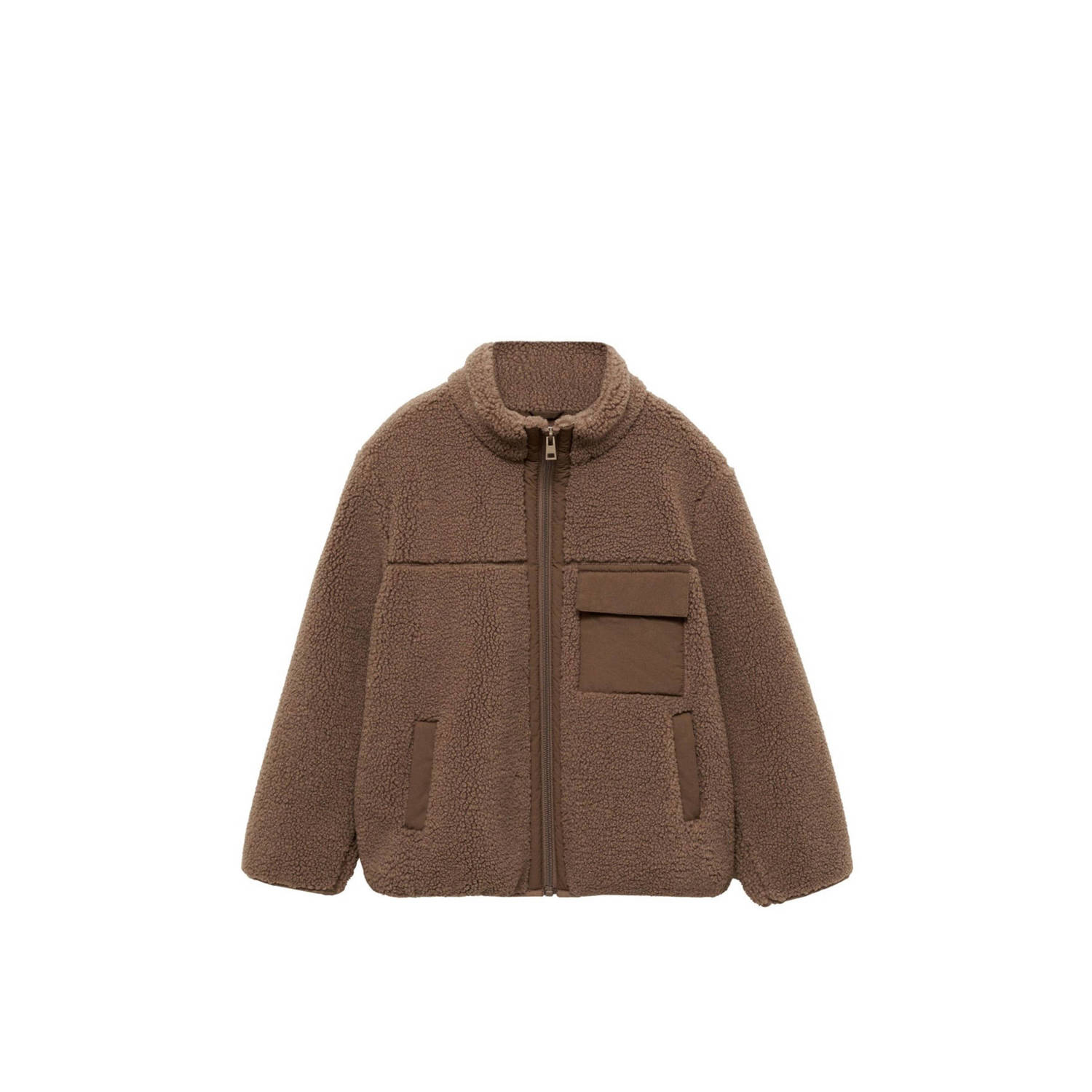 Mango Kids teddy tussenjas bruin