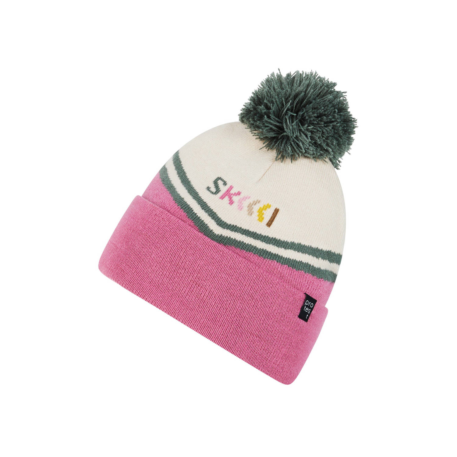 Protest muts met all over print roze