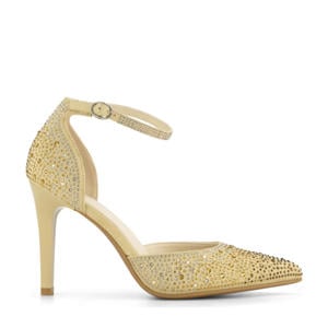 pumps met strass goud