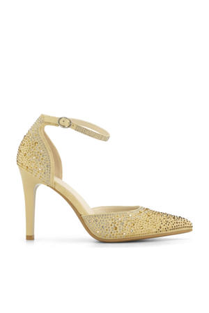 pumps met strass goud