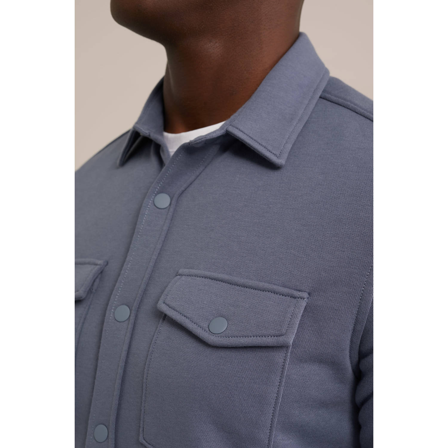 WE Fashion WE Fundamentals regular fit overshirt Blue Flint