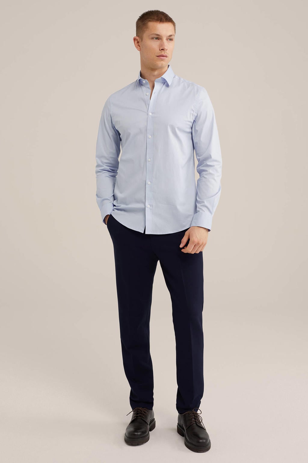 WE Fundamentals overhemd pale blue