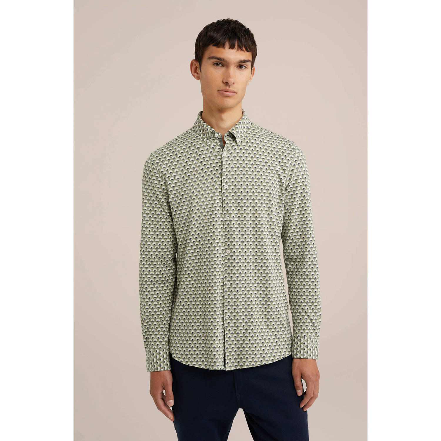 WE Fashion overhemd met all over print groen