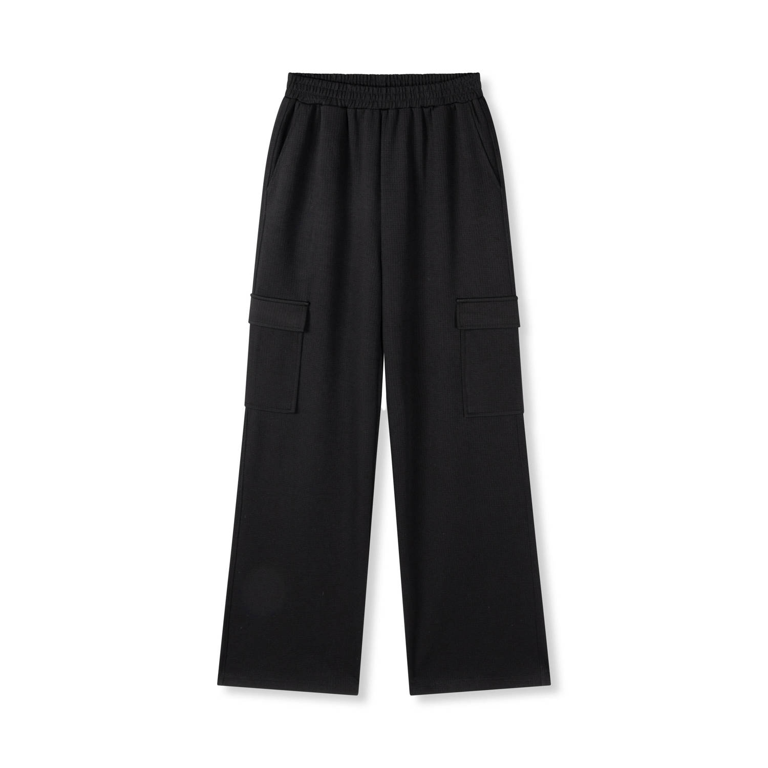 Refined Department wide leg cargo broek YUMA zwart