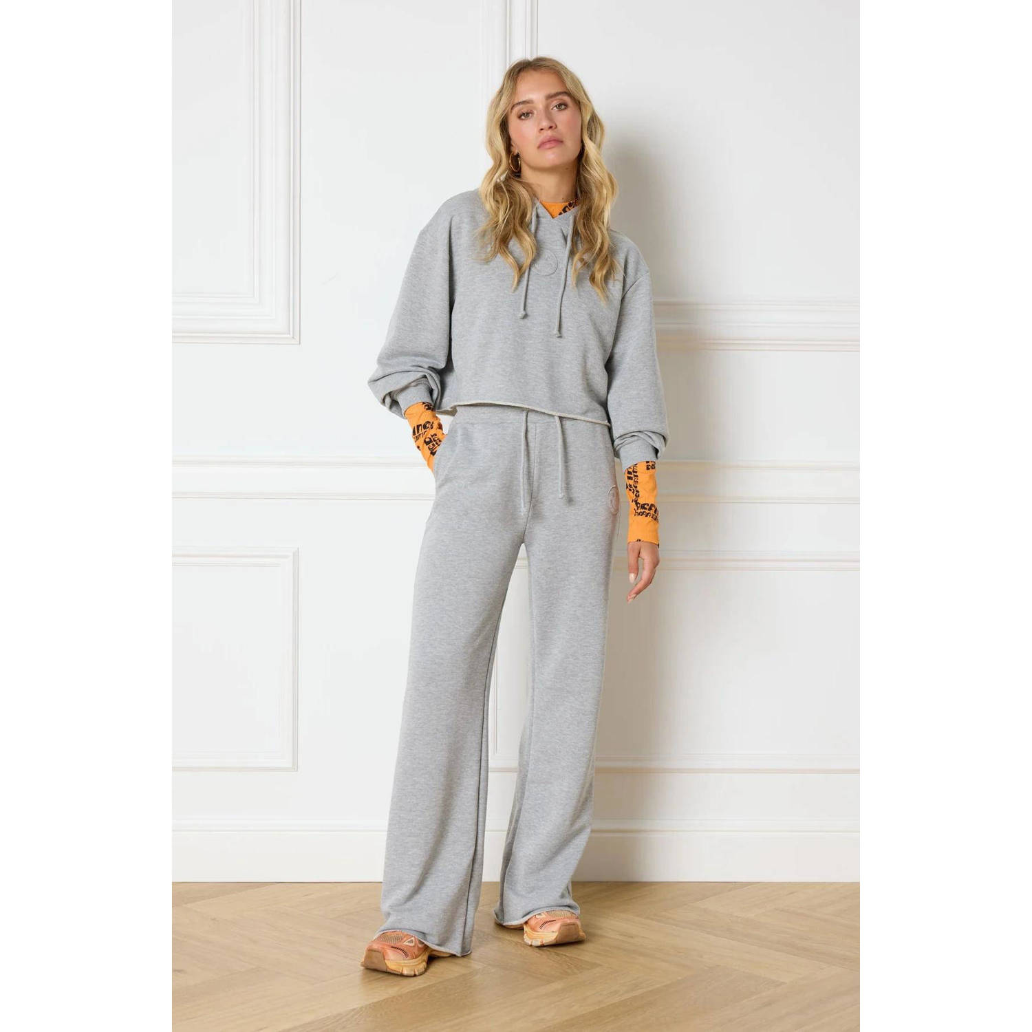 Refined Department relaxed wide leg broek MARA grijs