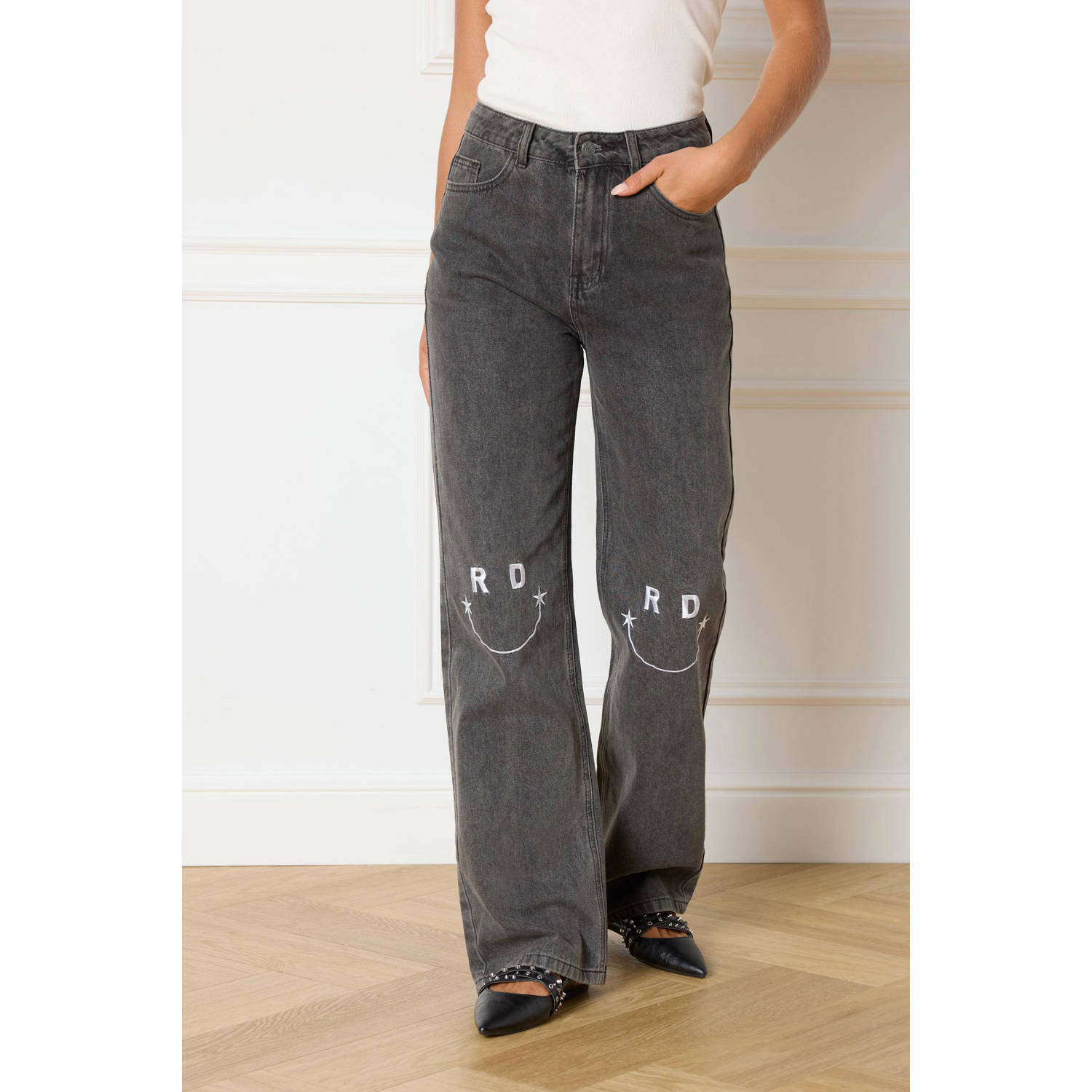 Refined Department wide leg jeans HANNAH grey denim